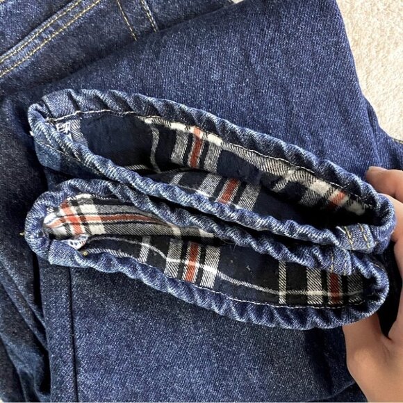 Full Blue Med Dark Wash Flannel Lined Winter Jeans 14 - Picture 8 of 14